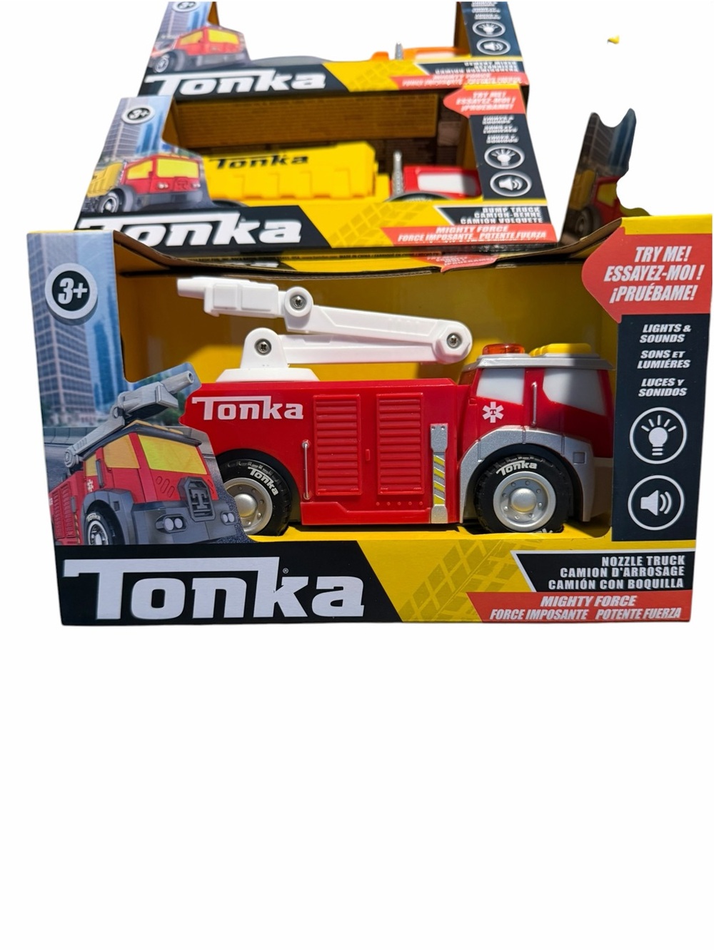 Tonka Red and White Fire Ladder Rescue Truck with noise and sound